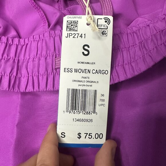 Adidas Originals Women's Essentials Woven Cargo Pants NWT Size S (Purple Burst) - Picture 8 of 16